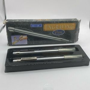 Set of 2 engraving pens engrave metal wood or glass new w/ tip protectors